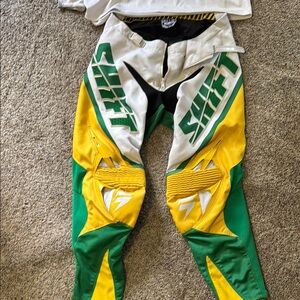 Shift mx Motocross kit- Green and Yellow waist 34 & xl shirt